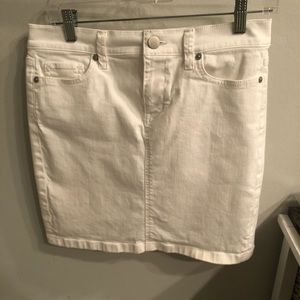 LOFT white jean skirt